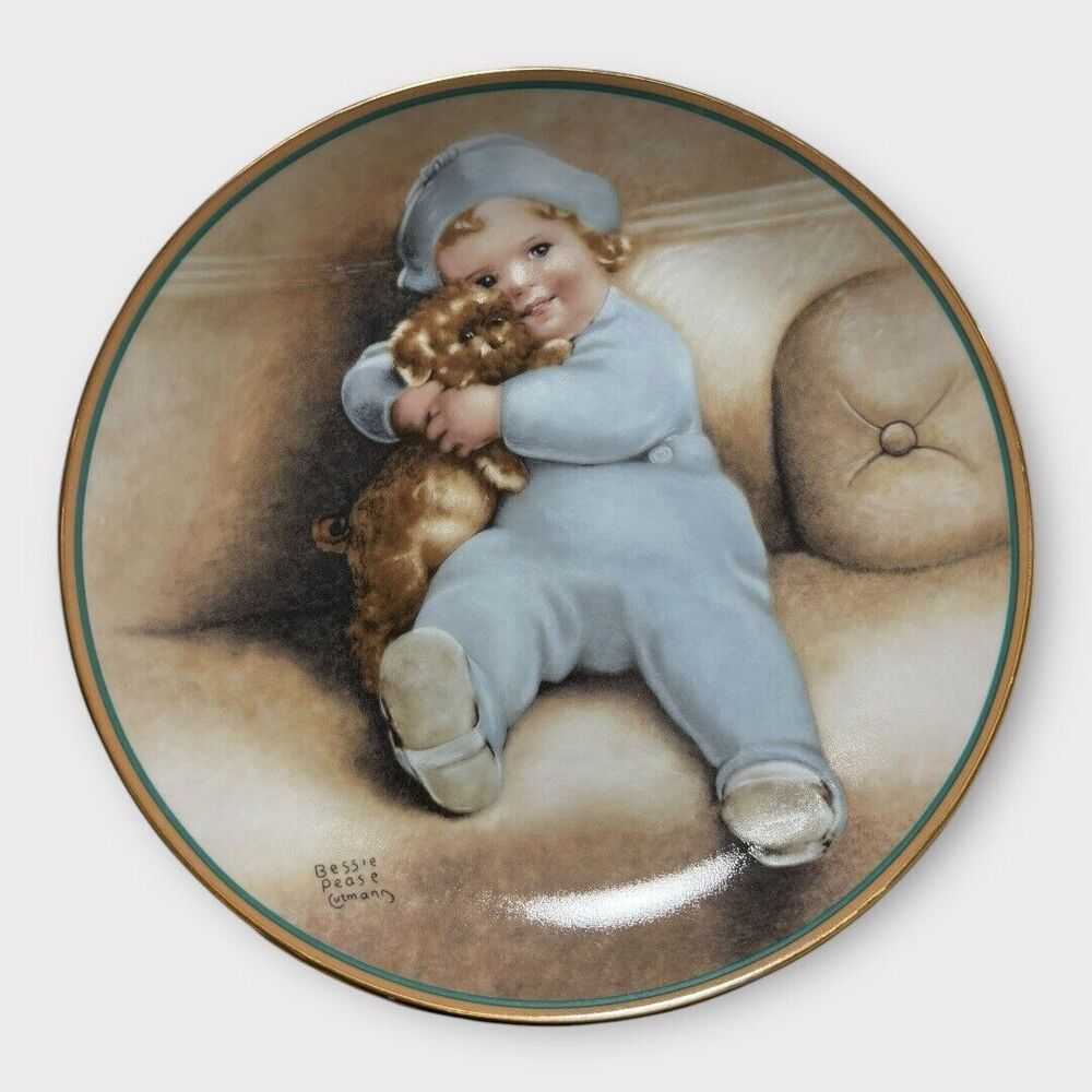 Bessie Pease Gutmann Baby Teddy Bear Decorative‎ Plate Nursery Vintage Art